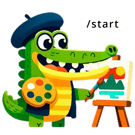Стикерпак Doodle Gator для Telegram — скачать