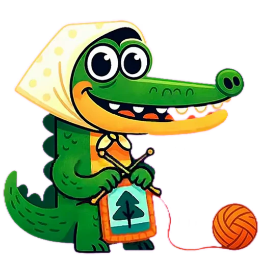 🧶 Стикер «Doodle Gator» для Telegram