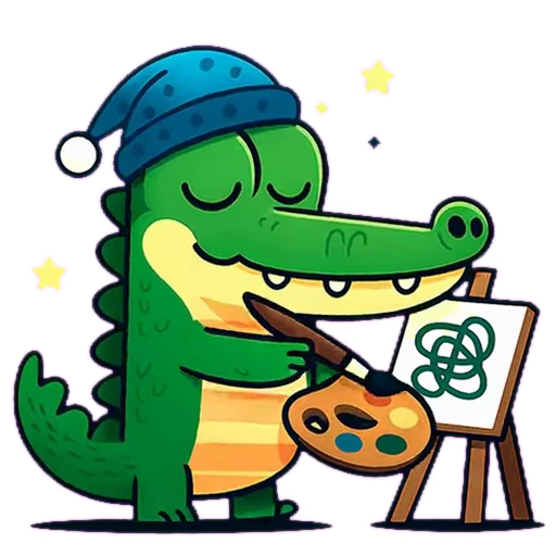 😴 Стикер «Doodle Gator» для Telegram