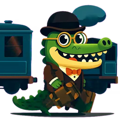 🚂 Стикер «Doodle Gator» для Telegram