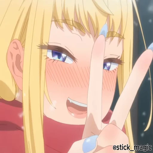 ✌ Стикер «Dosanko Gal wa Namara Menkoi» для Telegram