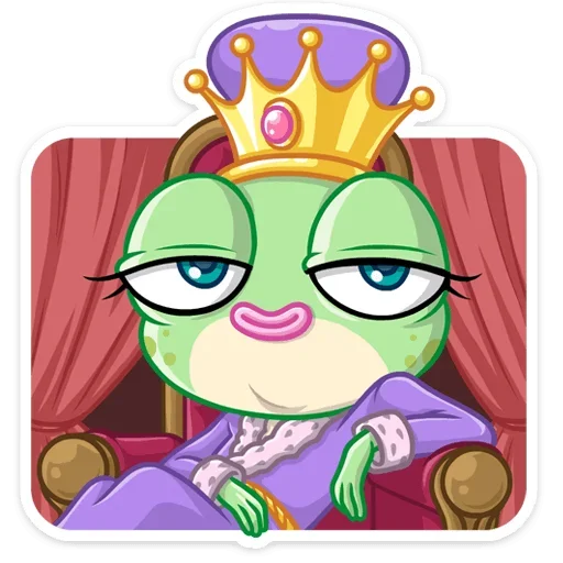 👸 Стикер «Лягушка Дотти, может, и зелёная, но это совсем не» для Telegram