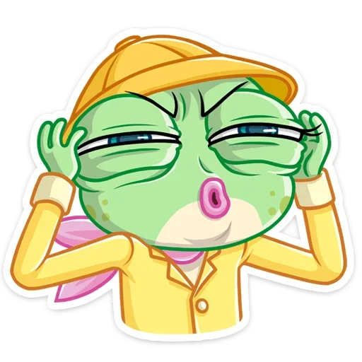 ⁉️ Стикер «Лягушка Дотти, может, и зелёная, но это совсем не» для Telegram