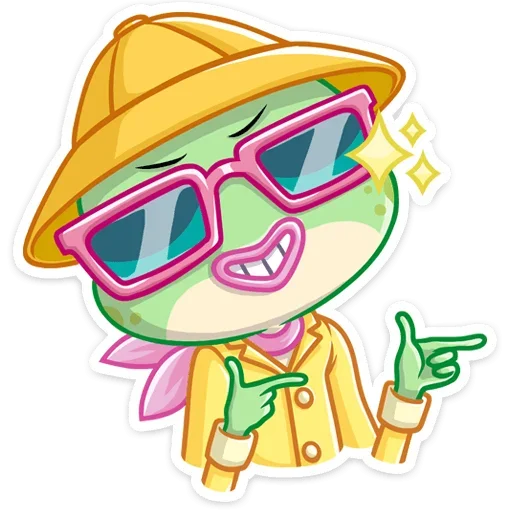 😉 Стикер «Лягушка Дотти, может, и зелёная, но это совсем не» для Telegram