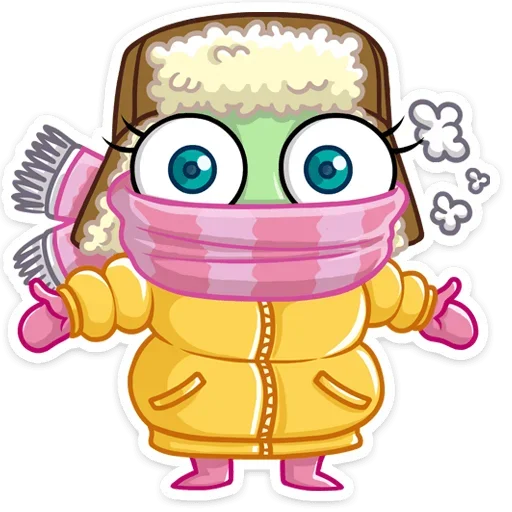 🥶 Стикер «Лягушка Дотти, может, и зелёная, но это совсем не» для Telegram