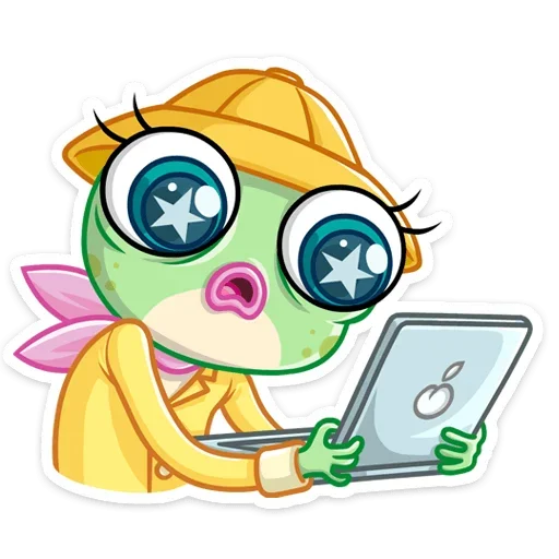 😮 Стикер «Лягушка Дотти, может, и зелёная, но это совсем не» для Telegram