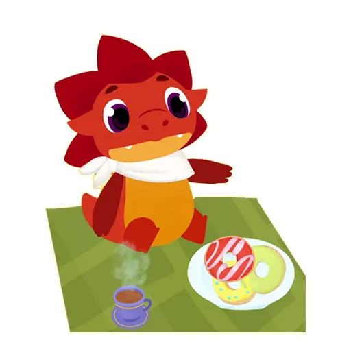 🍽 Стикер «Дракоша Тоша» для Telegram