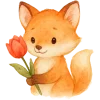 🦊 Эмодзи «Акварельные буквы, цветы» для Telegram