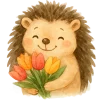 🦔 Эмодзи «Акварельные буквы, цветы» для Telegram
