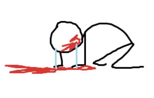 😢 Стикер «STICK FIGURE GORE» для Telegram