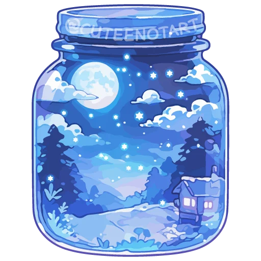 🌃 Стикер «dreams in a jar» для Telegram