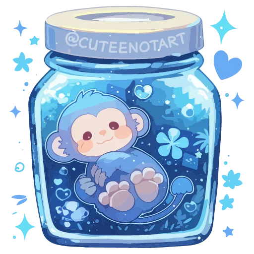 🐵 Стикер «dreams in a jar» для Telegram