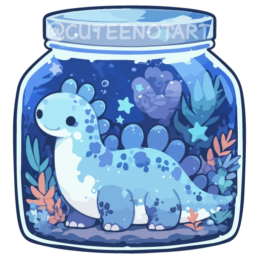 🦕 Стикер «dreams in a jar» для Telegram
