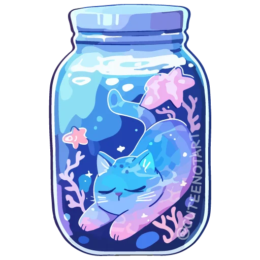 🐱 Стикер «dreams in a jar» для Telegram