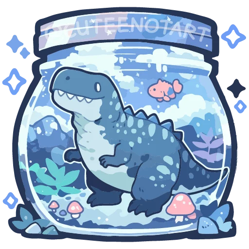 🦖 Стикер «dreams in a jar» для Telegram