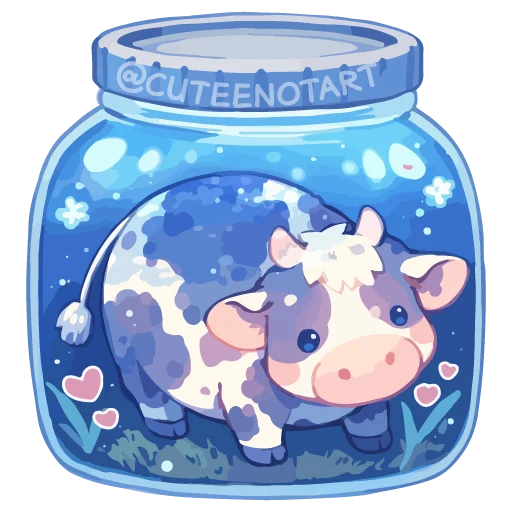 🐮 Стикер «dreams in a jar» для Telegram