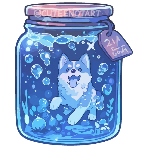 🐶 Стикер «dreams in a jar» для Telegram