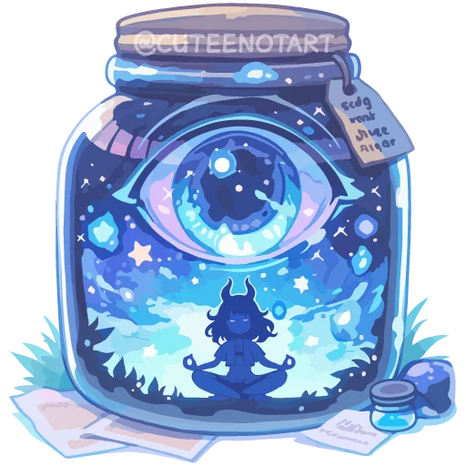👁 Стикер «dreams in a jar» для Telegram