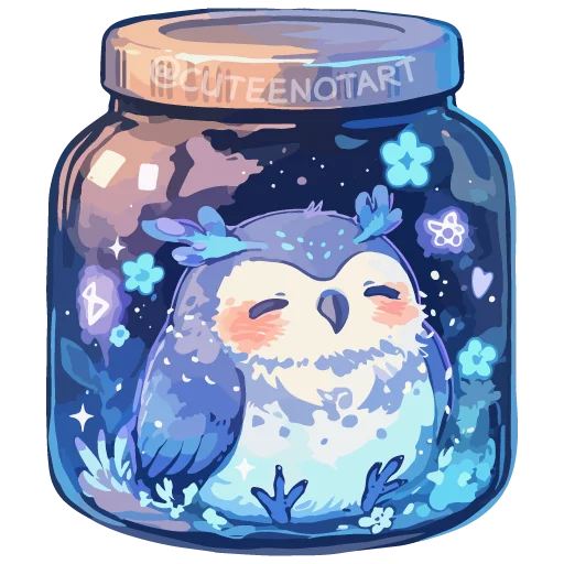 🦉 Стикер «dreams in a jar» для Telegram