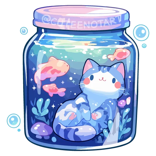 🐱 Стикер «dreams in a jar» для Telegram
