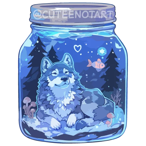 🐺 Стикер «dreams in a jar» для Telegram