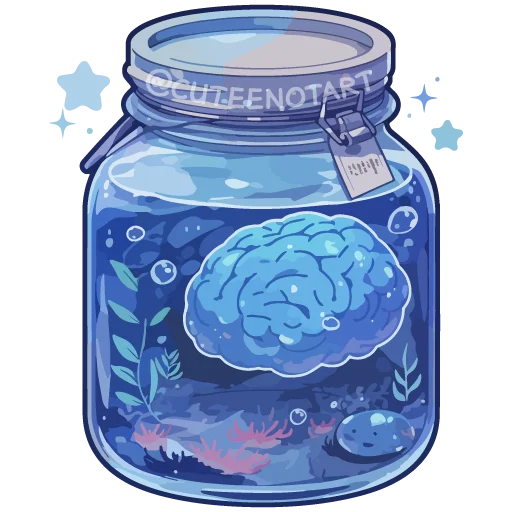 🧠 Стикер «dreams in a jar» для Telegram