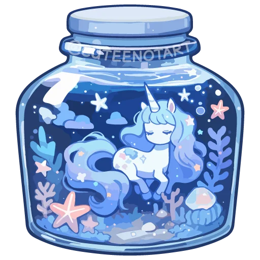 🦄 Стикер «dreams in a jar» для Telegram