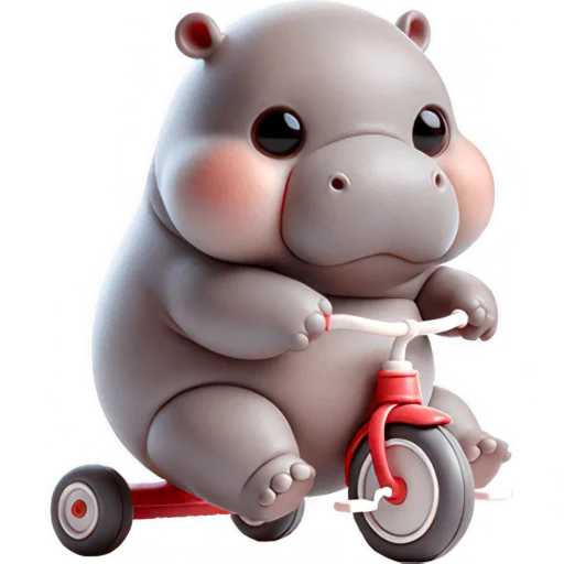 🚲 Стикер «Парный бегемотик» для Telegram