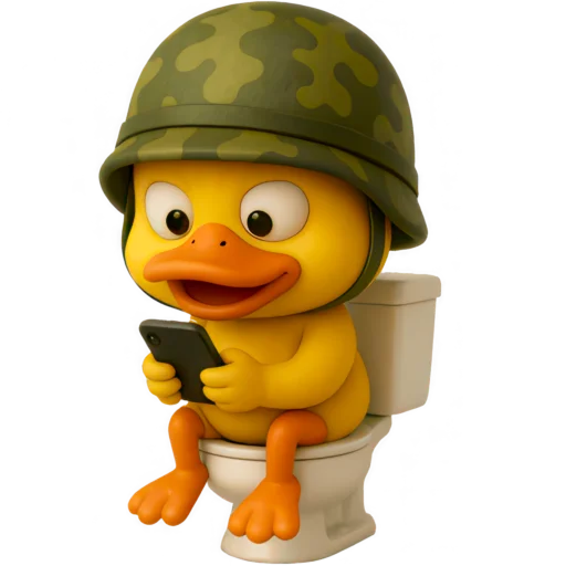🚽 Стикер «Военный Дакки» для Telegram