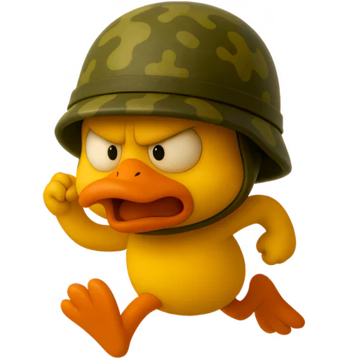 🏃‍♀ Стикер «Военный Дакки» для Telegram
