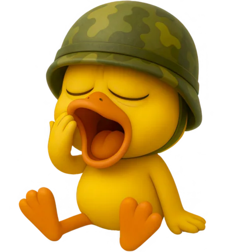 🥱 Стикер «Военный Дакки» для Telegram