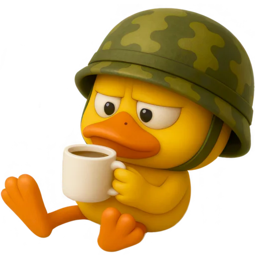☕️ Стикер «Военный Дакки» для Telegram