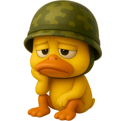 😔 Стикер «Военный Дакки» для Telegram
