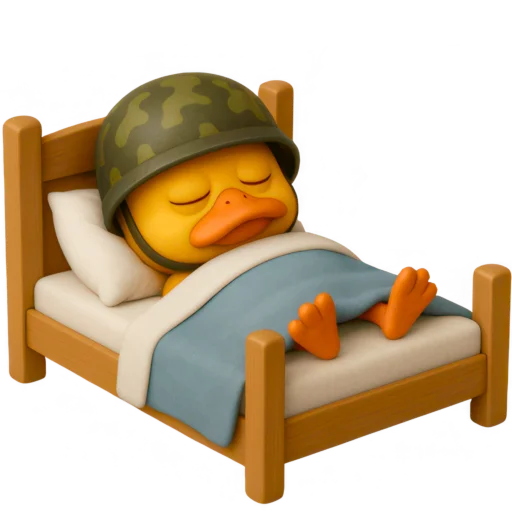 😴 Стикер «Военный Дакки» для Telegram