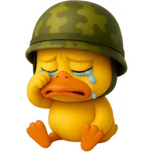 😭 Стикер «Военный Дакки» для Telegram
