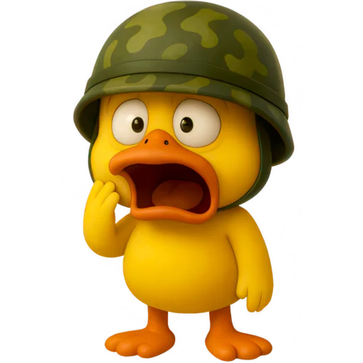 😨 Стикер «Военный Дакки» для Telegram