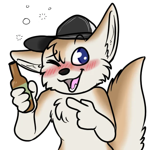 🍺 Стикер «machFennec has large ears!» для Telegram