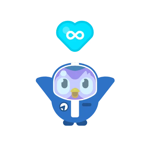 ❤️ Стикер «Duolingo» для Telegram