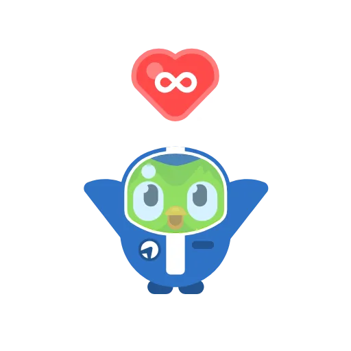 ❤️ Стикер «Duolingo» для Telegram