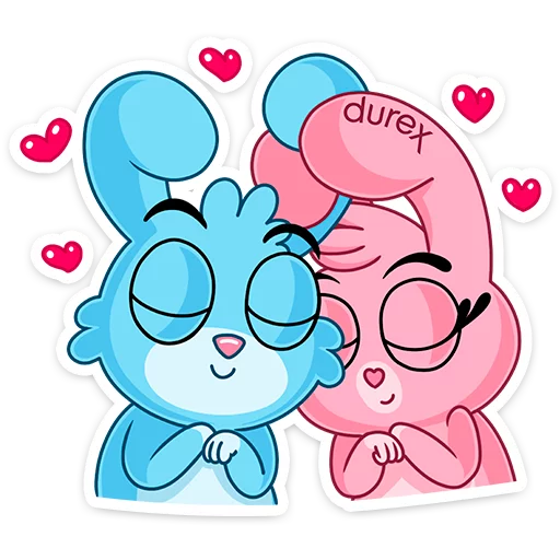 😍 Стикер «Кролики Durex» для Telegram