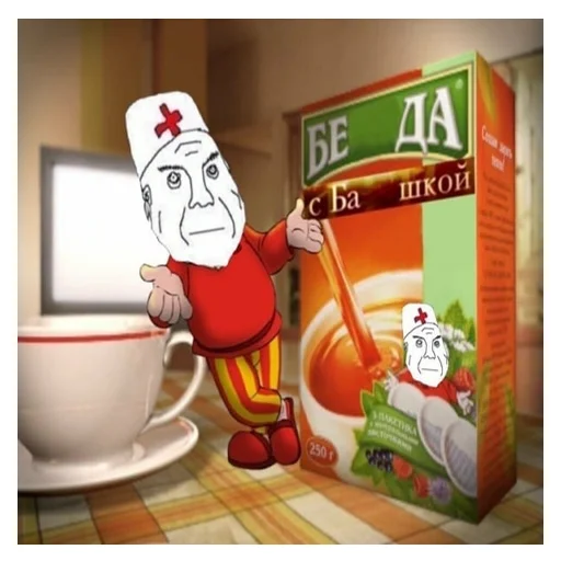 🍵 Стикер «Дурка, ебат» для Telegram