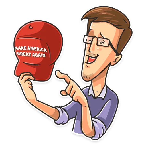 Стикерпак Edward Snowden для Telegram — скачать