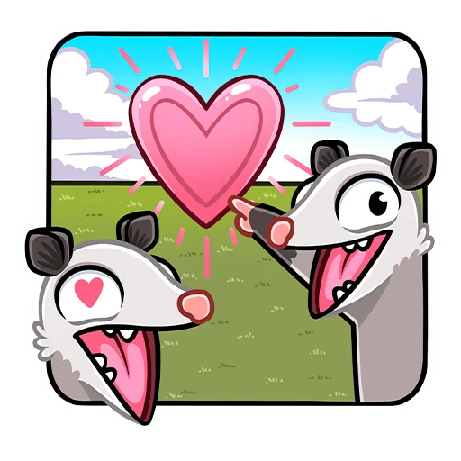 ❤️ Стикер «Братья Хвостики Эник и Беник» для Telegram