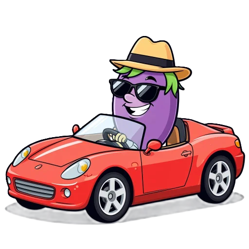 🚗 Стикер «Баклажан» для Telegram