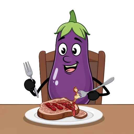 🥩 Стикер «Баклажан» для Telegram