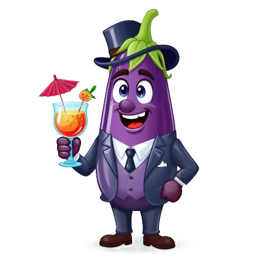 🍹 Стикер «Баклажан» для Telegram