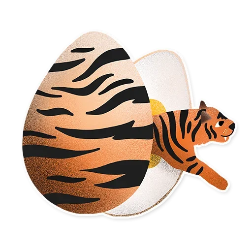🐅 Стикер «Яйца на Пасху» для Telegram