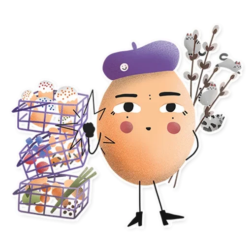 😺 Стикер «Яйца на Пасху» для Telegram
