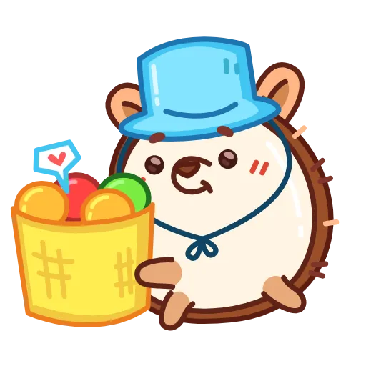 Стикерпак Ежик для Telegram — скачать