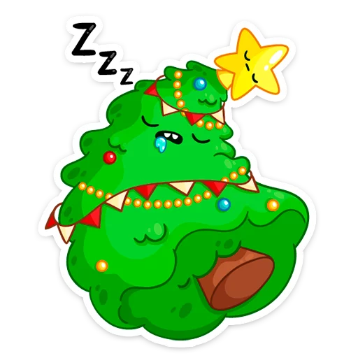 😴 Стикер «Ёлочка Иголочка» для Telegram
